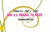Bài 3.1 trang 78 Toán 12 tập 1 Kết nối tri thức